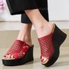 Fashion GKTINOO 2025 Genuine Leather Women Slippers High Heels Wedges Summer Shoes Platform Handmade Thick Soled Slippers for Women