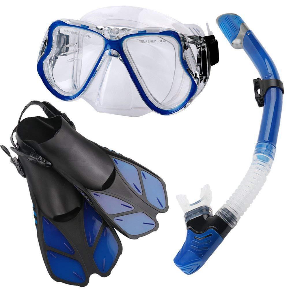 Diving Suit Diving Fins Snorkeling Mask Silicone Snorkel Three-piece Suit