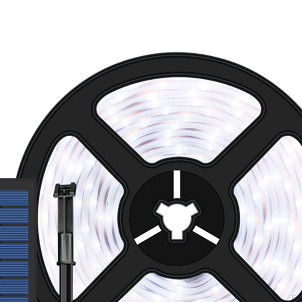 Solar LED Streifenbeleuchtung 5M Strombetrieben Flexibles Bandlicht für Terrasse Warmweiß
