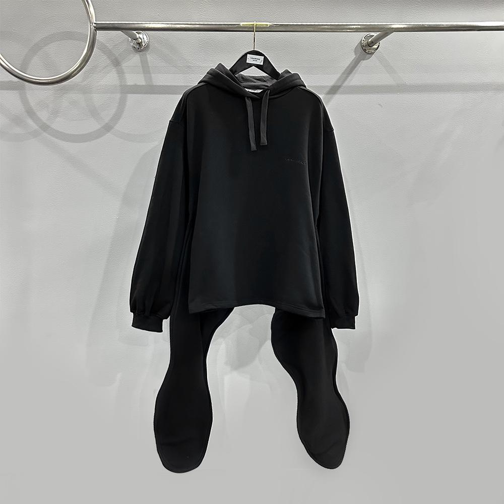 

Женская гетеросексуальная хлопковая толстовка с капюшоном и поясом SUBHUMAN, свободный свитер с длинными рукавами черного/серого цвета. Small чёрный