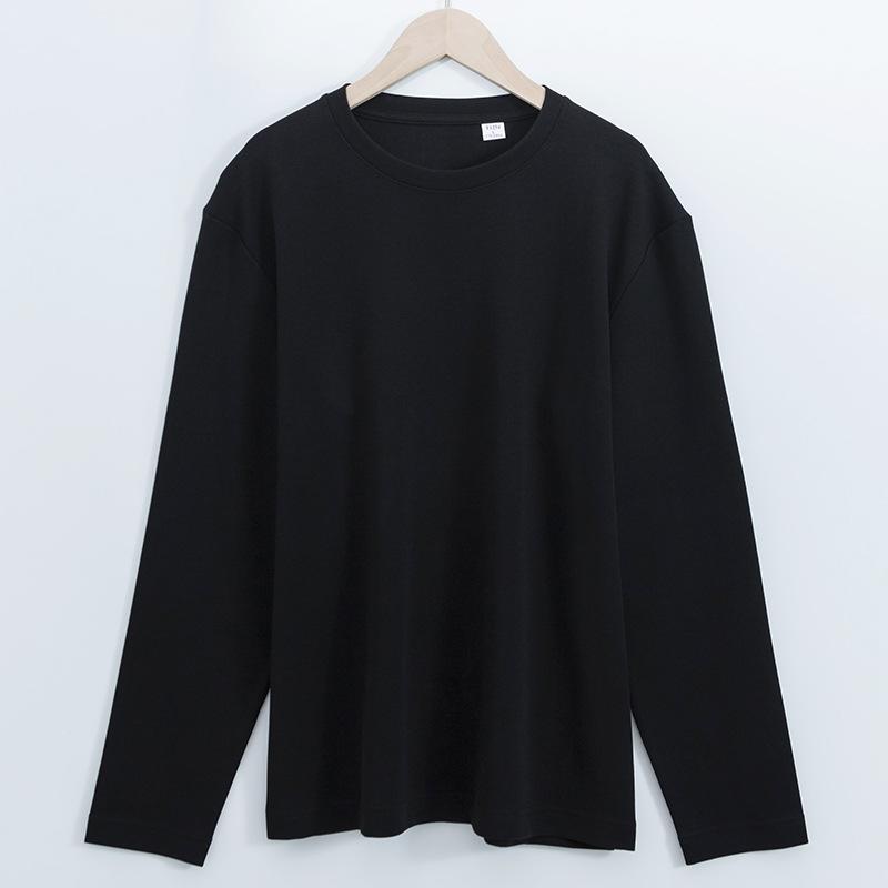 Nové oboustranné tričko Xinjiangská bavlna Vzduchová vrstva 230g Tričko s dlouhým rukávem jako základ pro ženy Bez žehlení Kulaté tričko pro muže
