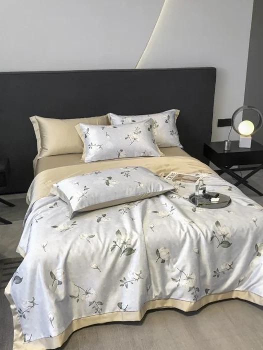 Tencel air conditioner quilt 4-piece summer washable silk summer cool quilt thin sleeping naked ice silk summer quilt