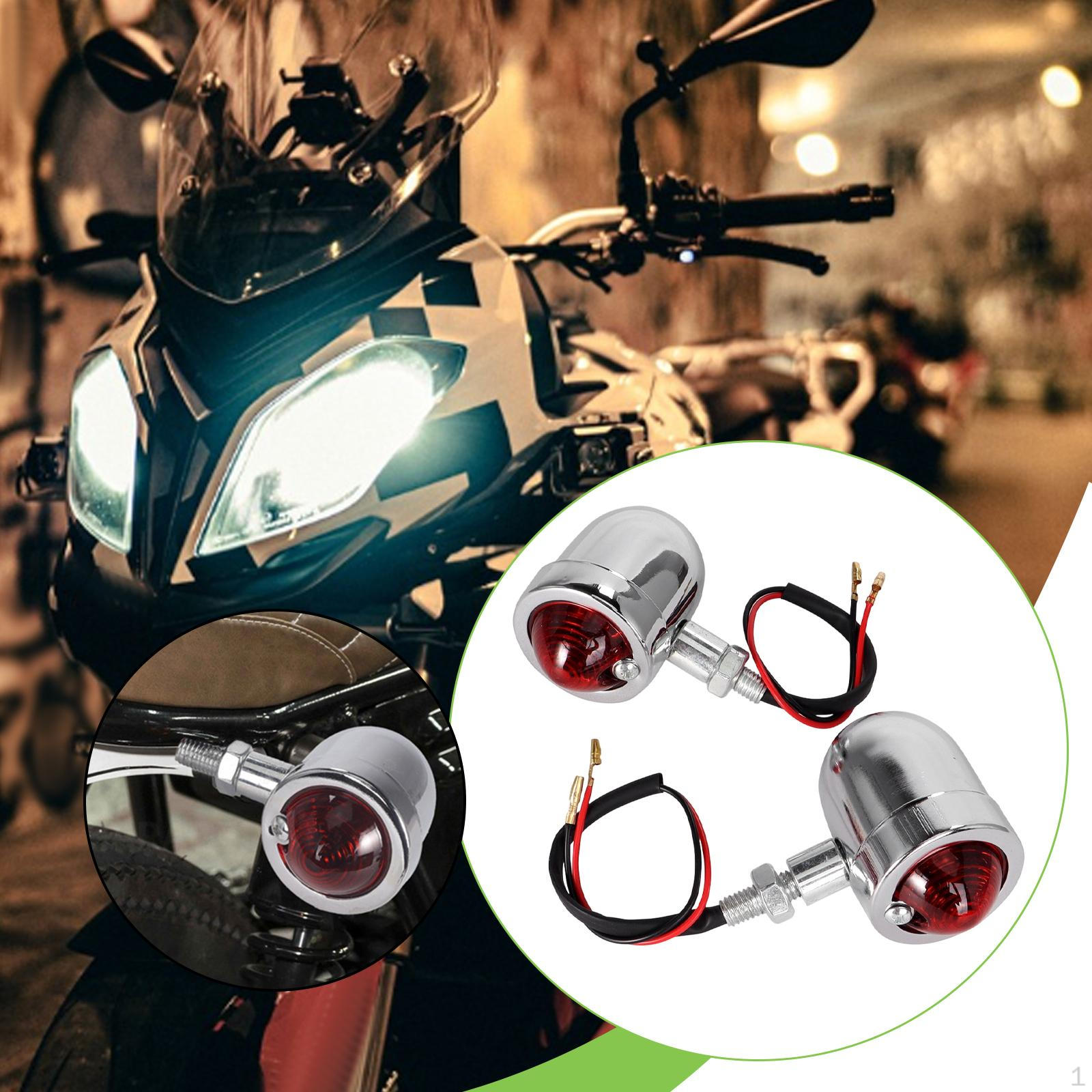 2 Motorcycle Turn Lights, Accessories, Spare Parts, Quality, High Performance, Easy Silver Red