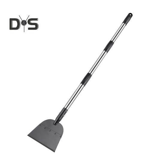 

Скребок для льда с плоской лопатой и длинной ручкой, регулируемой высотой, простая сборка, инструмент для удаления льда, скребок для очистки сада на открытом воздухе S