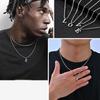 Simple A-Z Letter Necklace for Men Waterproof Stainless Steel 26 Letters Pendant Necklace Men’s Minimal Initial Necklace