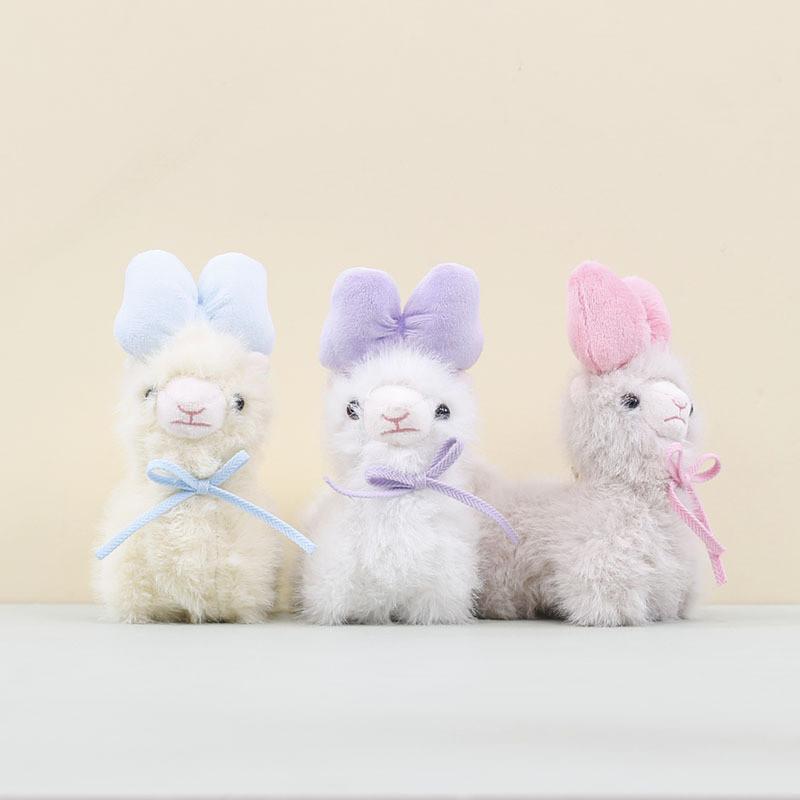 Pendant Alpaca Bow Plush Toy Claw Machine Doll Bag Hanging Children Decoration
