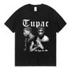 Rapper Tupac 2pac Grafické tričko Móda Vysoká kvalita Krátký rukáv Trička Nadměrná velikost Hip Hop Streetwear Pánské bavlněné tričko