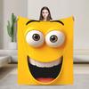 Happy Cartoon Face Meme Flannel Blanket Adults Comfortable Bedding Throws Spring Chair Bedspread Sofa Bed Cover