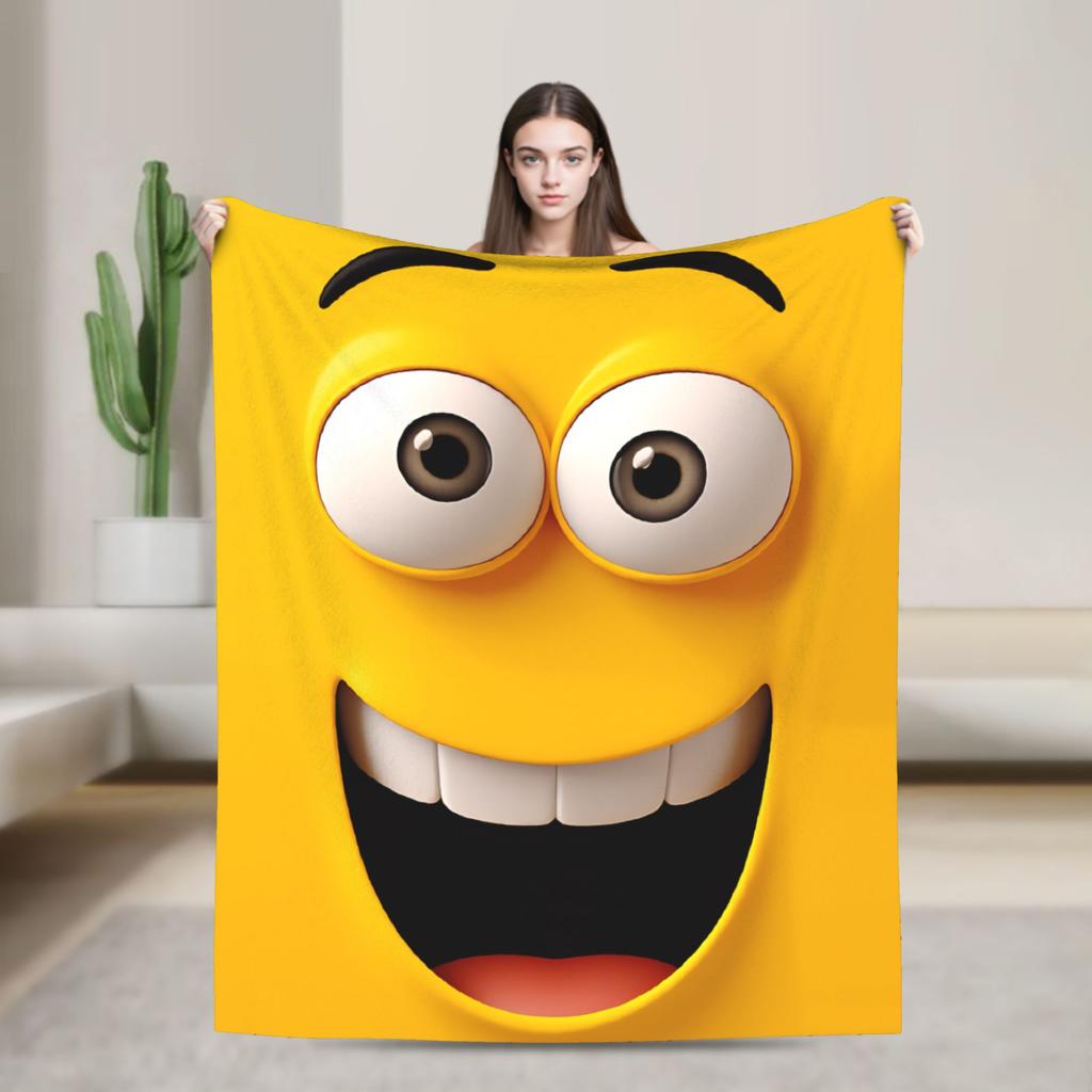 Warm Cozy Throw Blanket Plane Travel An Angry Face And Eyes Funny Meme Blankets Flannel Bedspread For Bedroom Sofa Bed Cover