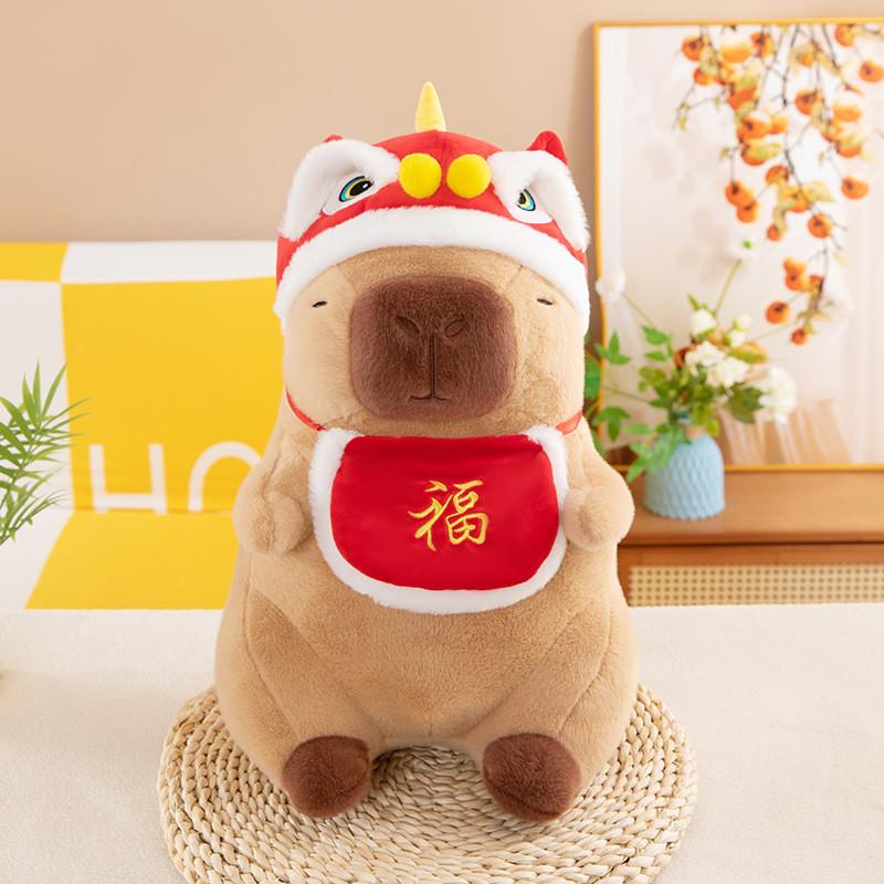 Wealth Capybara Mascot Plush Toy Dolls Room Decoration Ornaments New Year Gift