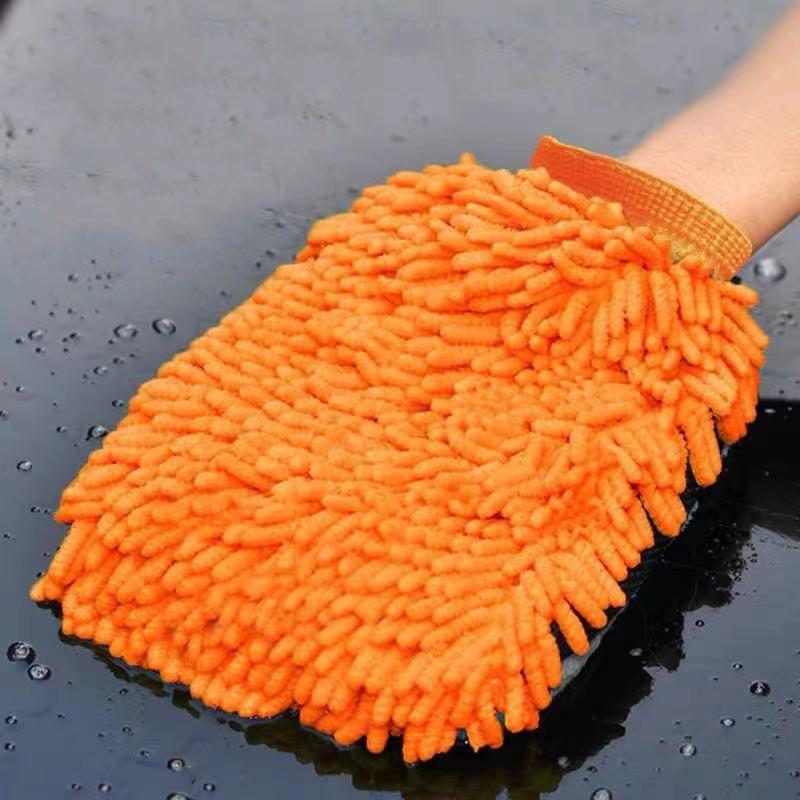 Waterproof Car Wash Microfiber Chenille Gloves Thick Car Cleaning Mitt Wax Detailing Brush Auto Care Double-faced Glove