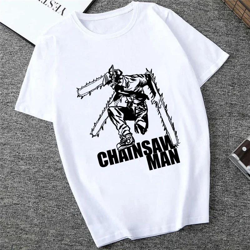 Chainsaw Unisex Anime Denji Pochita Makima Printed Tshirt Unisexs and Womens Tshirt Unisexs Top Sports Tshirt Unisexs Tshirt Summer