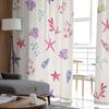 Flowers Foliage Gradient Shells Starfish Bedroom Transparent Sheer Curtains Holiday Decoration Window Voile Tulle Curtain