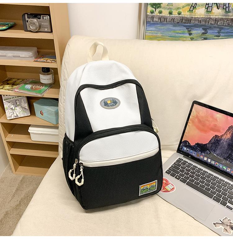 School Bag for Junior High School Students, Large-capacity School Bag, Fashionable Contrasting Colors, Niche Design, Backpack