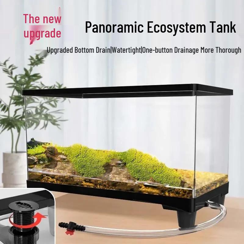 2025 Eco-Friendly Acrylic Fish & Turtle Tank with Drainage and Lid for Living Room