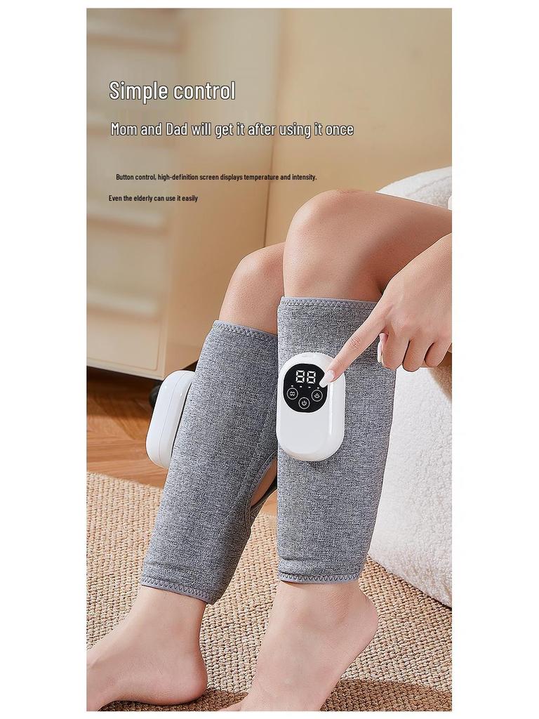 Cross-Border Electric Leg & Calf Massager with Heated Air Pressure Kneading Pads