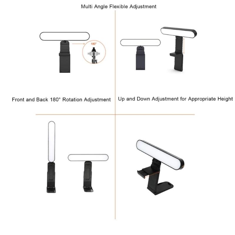 Double Head LED Light Club For Computer Screen Uniform Lighting ° Turn Modifiable Height USB Consistent Telecommute Use