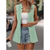 Women's Summer Simple Temperament Cardigan Vest Collarless Buttonless Commuter Jacket