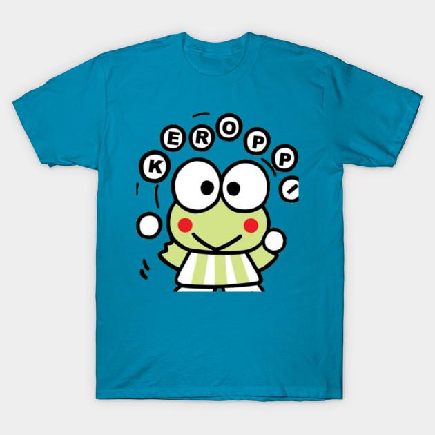 Women's Fashion Round Neck Short-sleeved Cut Of Keroppi Print T-shirt Summer Casual Slim T-shirt