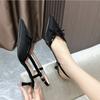 Sandals for Women's 2025 Summer New Item Baotou Sandals Womens Color Blocked Slim Heeled High-heeled Sandals for Women