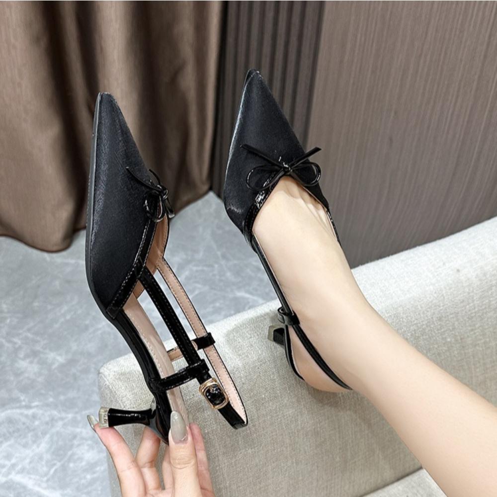 Sandals for Women's 2025 Summer New Item Baotou Sandals Womens Color Blocked Slim Heeled High-heeled Sandals for Women