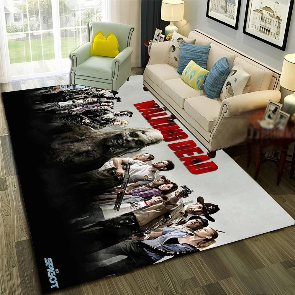 TV Horror The Walking Dead TWD Tappeto per Casa Soggiorno Camera da Letto Divano Zerbino Decorazione, Tappeto Area Gioco Bambini Tappetino Antiscivolo