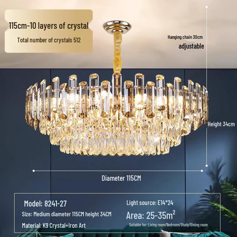 2025 Modern Crystal Chandelier: Minimalist Luxury Light for Living Room, Dining Room, and Bedroom