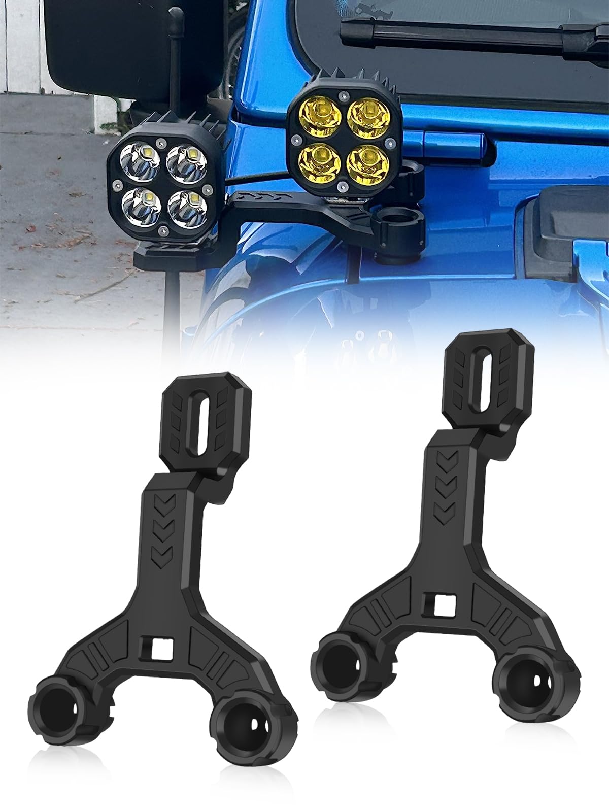

Largoods Jeep Fog Light Front Dual Light Mounting Brackets for Gladiator JT and Wrangler Work Light Fog Light Set of 2 Brackets, A-Pillar Brackets, чёрный