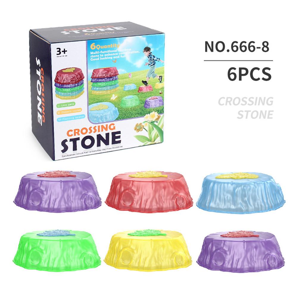 6/8Pcs Luminous Stepping Stones,Kid Sensory Training Toy Sensory Balance Board Toy Preschool Obstacle Course for Indoor Outdoor