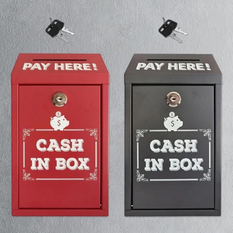 Caixa de Armazenamento de Ferro com Fechadura Estojo de Depósito Portátil Para Itens Confidenciais Acessórios de Moedas