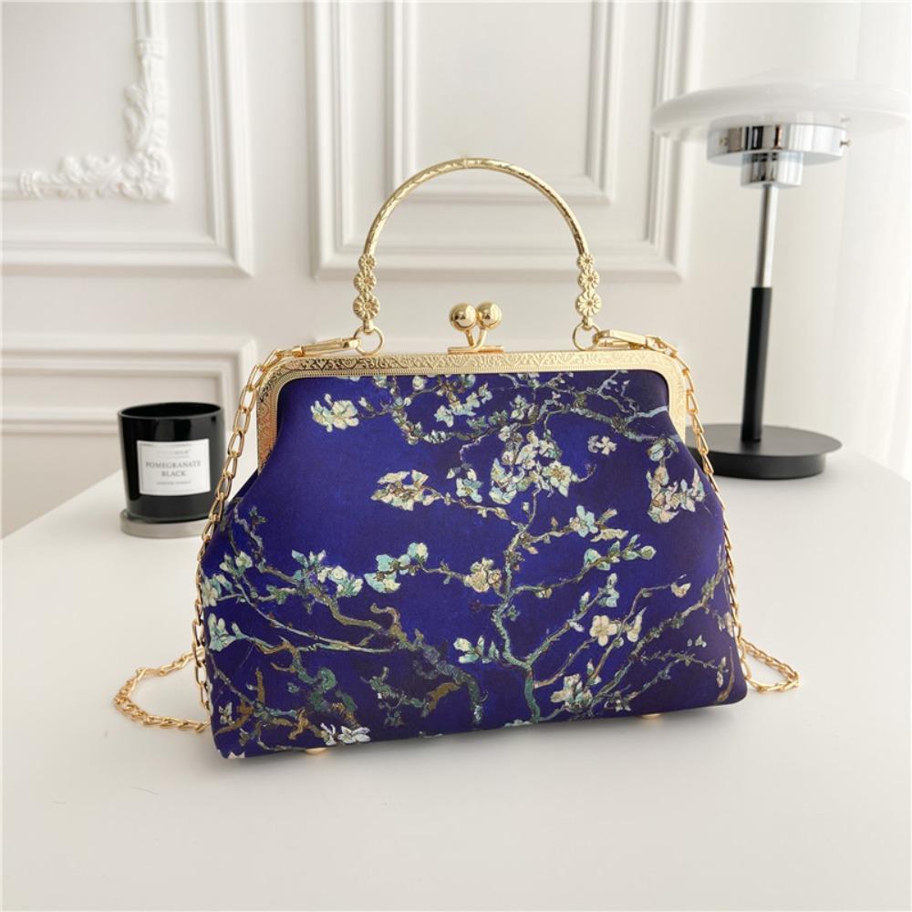 

Fashion Chinese Style Banquet Bag Embroidery High Capacity Shoulder Bag Pearl Handle Trendy Qipao Bag Women