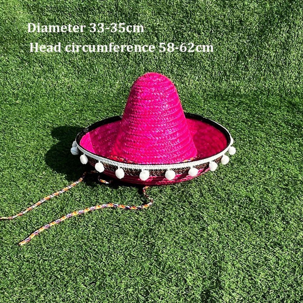 Colorful Straw Hats Mexican Style Men Women Summer Hats New Wide Brim Hats  for Halloween Party