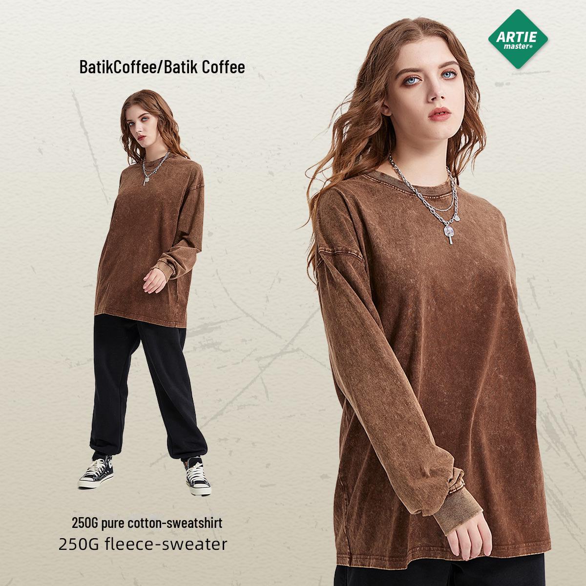 

Футболка ARTIE мужская с длинным рукавом и принтом батик плотностью 250 г — 10 однотонных цветов, стираная и состаренная, идеально подходит для осени и зимы XL