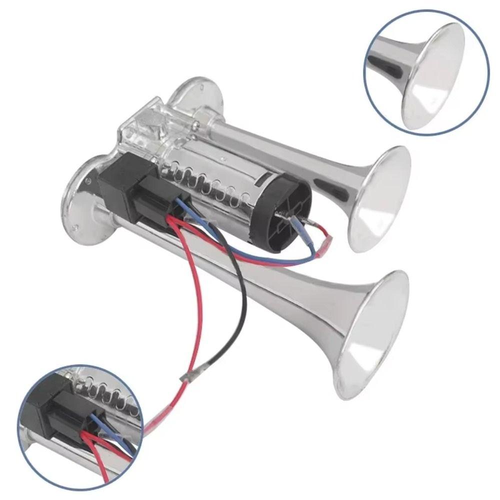 12V/24V Electric Horn Dual Trumpets Super Loud Horn Car Accessories Air Horn Large Truck