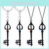 Kingdom Key Hearts Shape Keychain Alloy Necklace Pendant Jewelry Fashion Gift