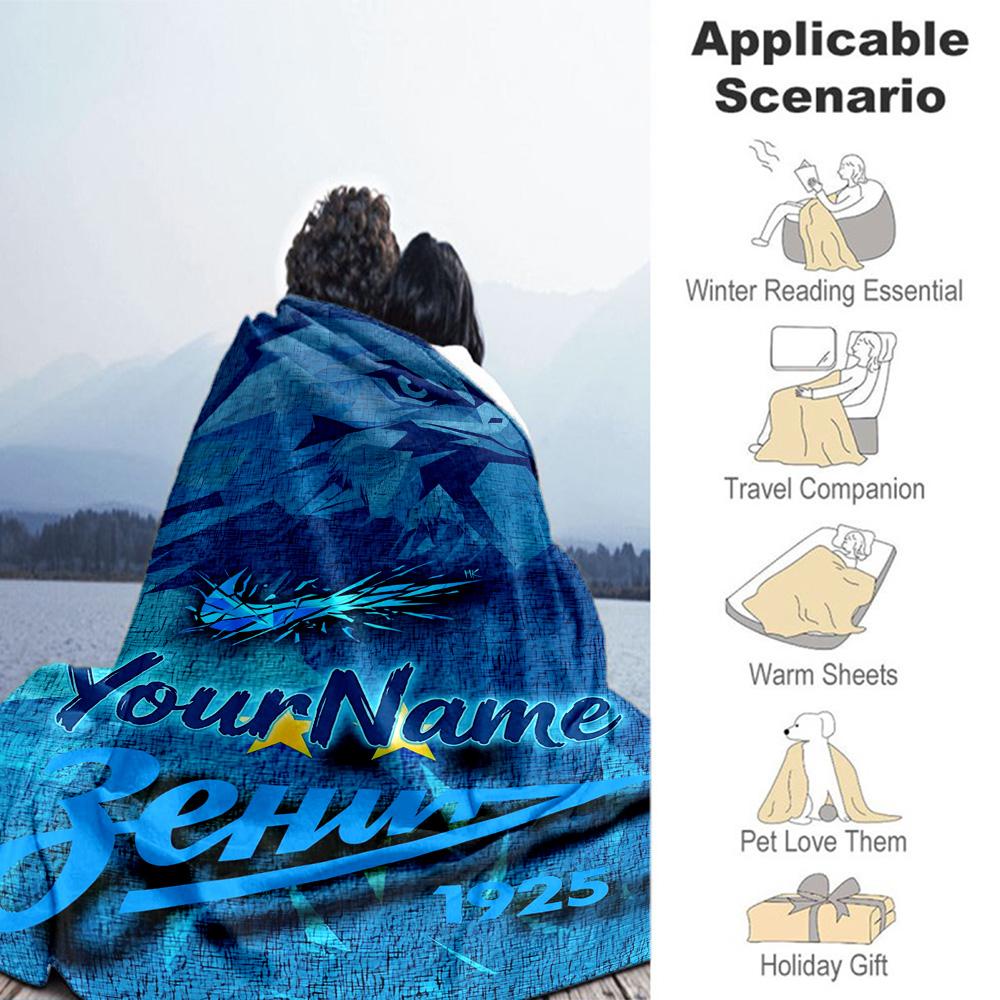 Fc Zenit Saint‑petersburg 50 Personalized Name Blanket Gift Personalized Blanket Comfortable for Couch Office Chair Home Decor Office