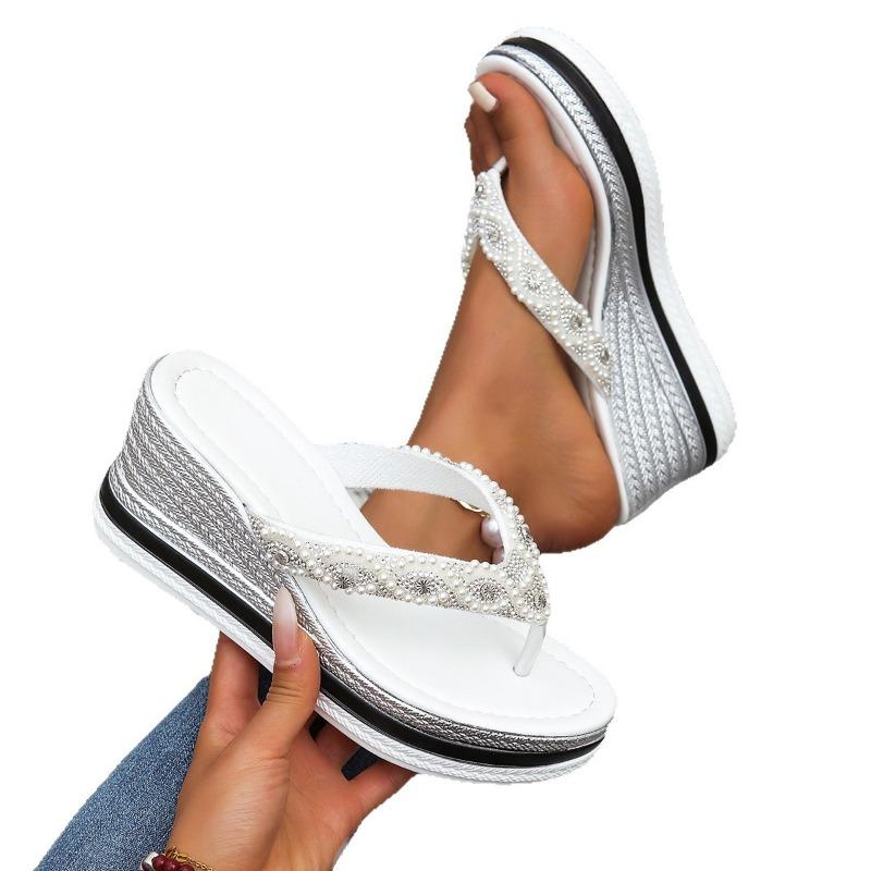 New Large-sized Wedge Heel Thick-soled Hermetic Fashionable Casual Simple Women's Shoes with High Heels