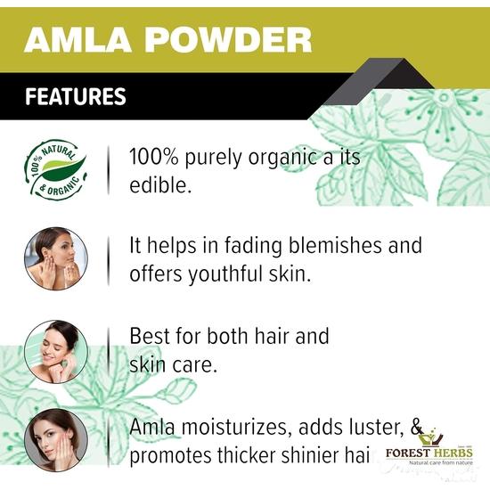 Skogens Urter Naturlig Pleie Fra Naturen Rent Amlapulver For Hårvekst (250 gram) | Ideell for hår, spising, drikking og hud