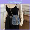 Chic And Spacious Denim Bucket Bag Ideal For Casual Street Style Enthusiasts