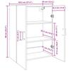 Wall Cabinet Set 2 Pcs Artisan Oak Finish 69.5 X 34 X 90 Cm Engineered Wood