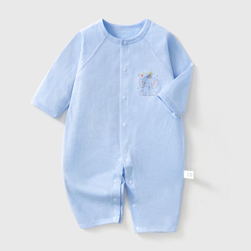 Summer Baby Romper - Long Sleeve, Thin Style, Pure Cotton, Seamless Class A Jumpsuit