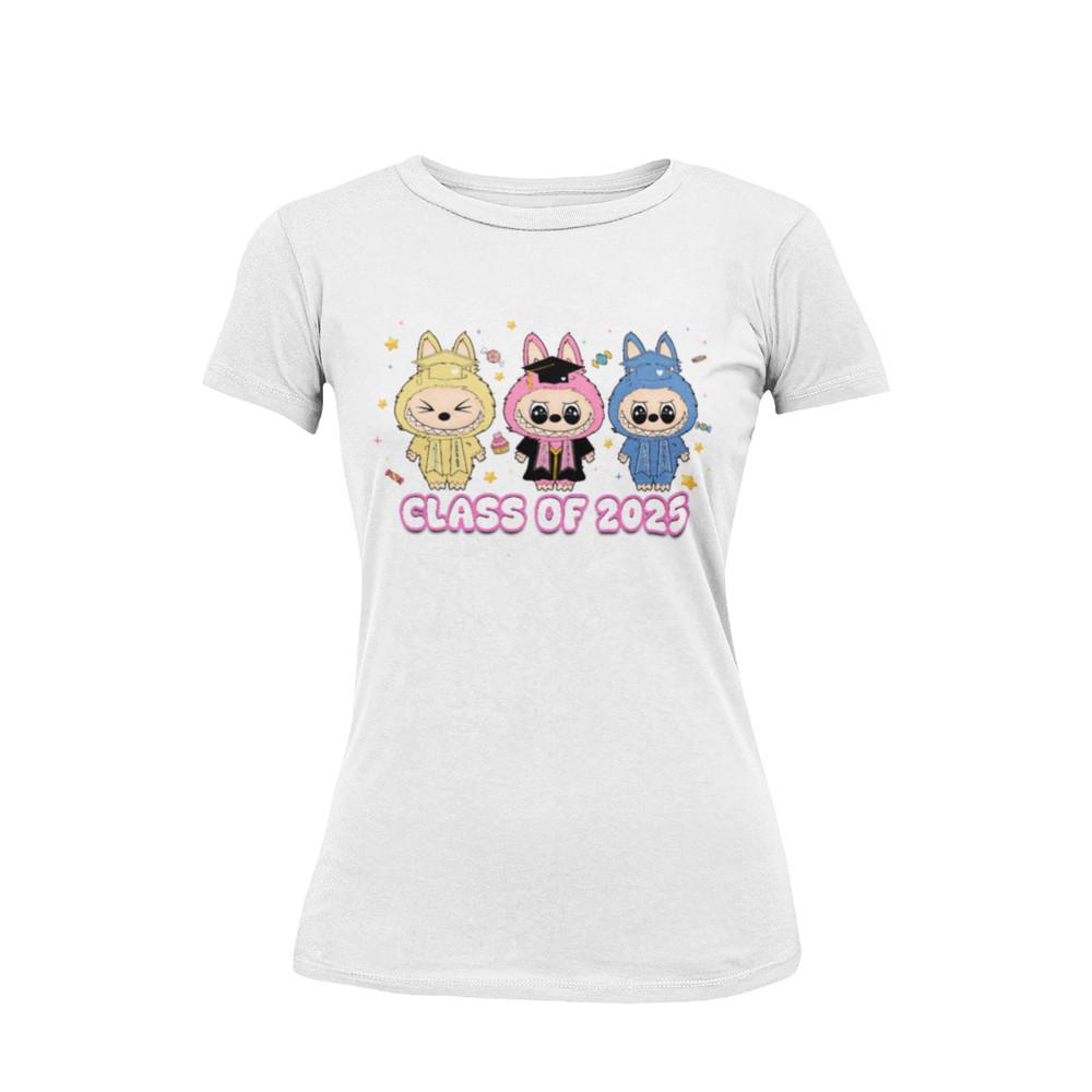 

Labubu Figur 2025 Kawaii Monster Süße sammel Baumwolle Damen T-Shirt Tailliert 2XL