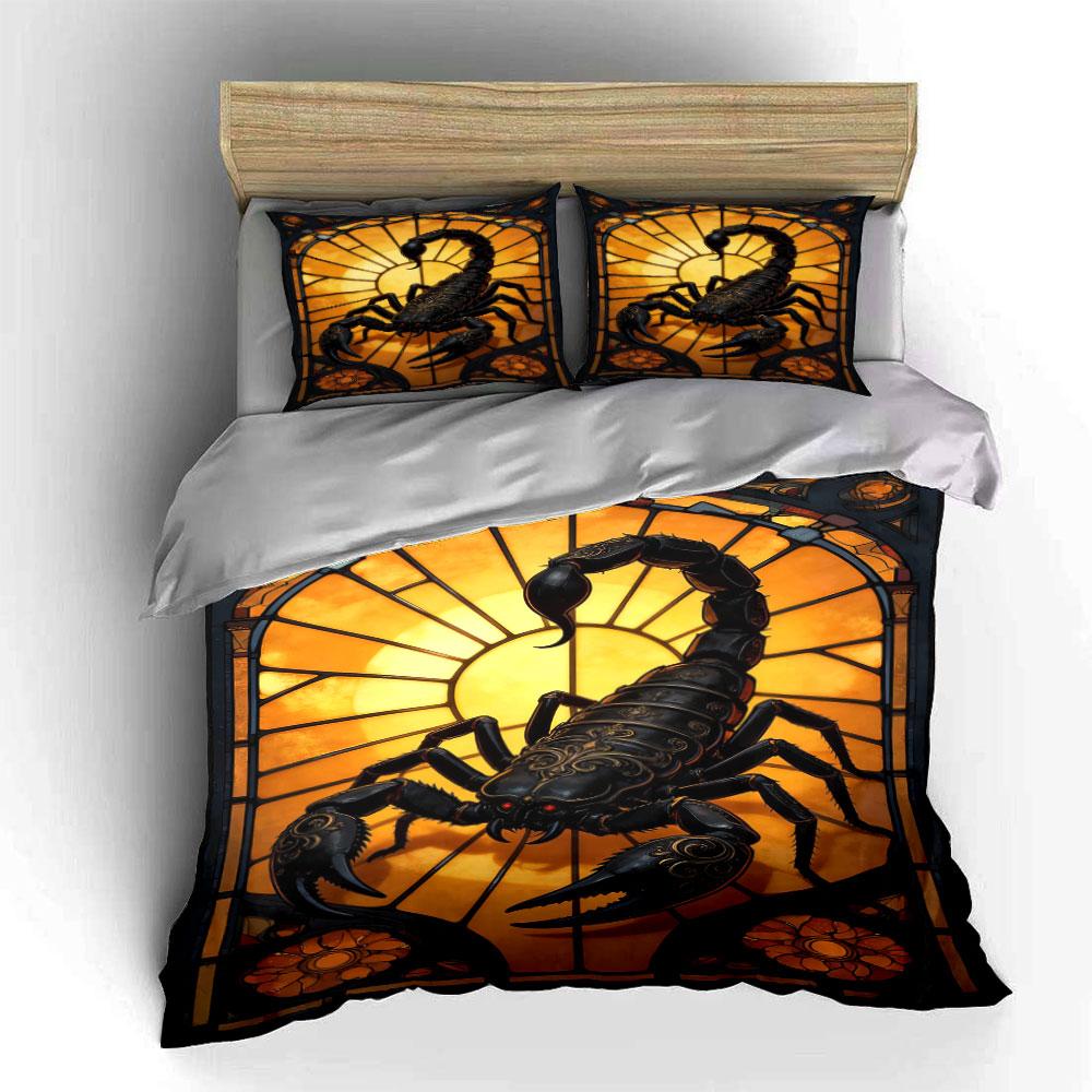 Black Scorpion Over Sun. Bedding Sets Duvet Cover Sets Duvet Covers Pillowcases(1 * Duvet Cover 2 * Pillowcases Without Duvet Insert)