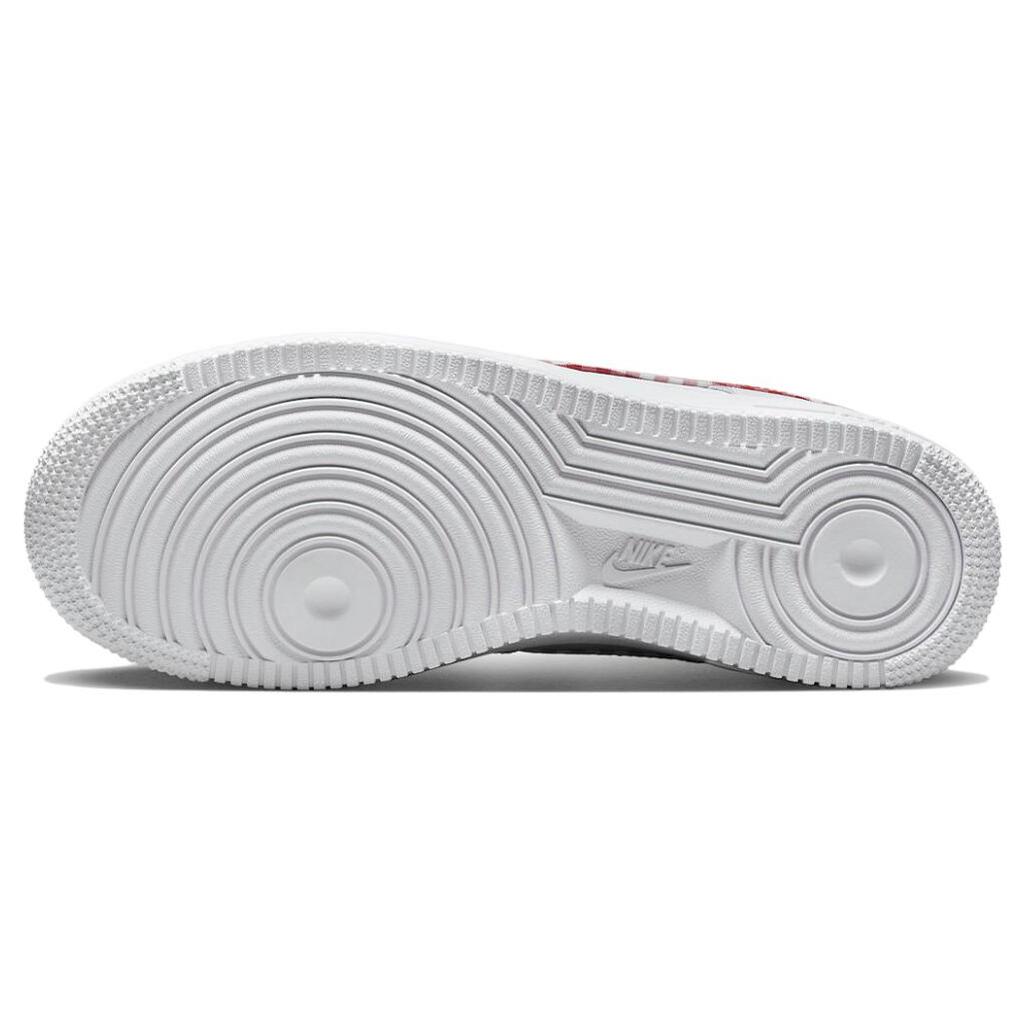 New Nike Air Force 1 Low '07 Essential White Mystic Red Gingham Women's DZ2784-101