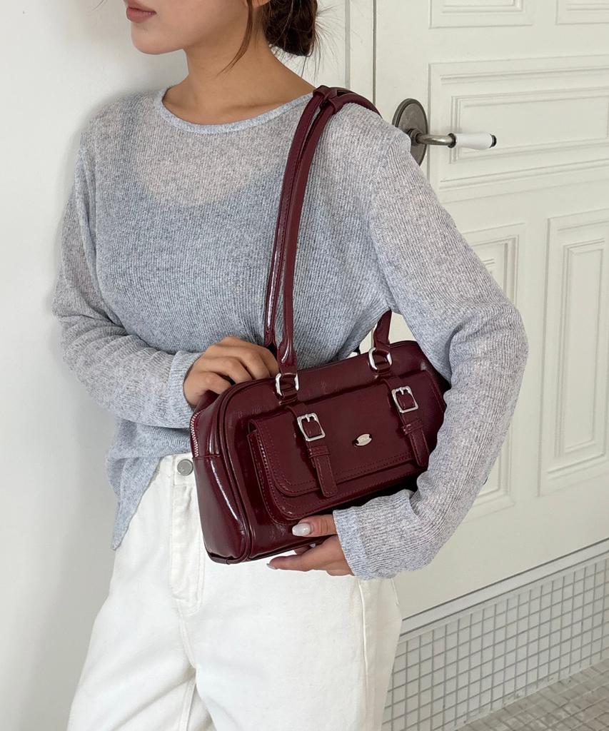 Offlin Buckle Strap Shoulder Bag_Red