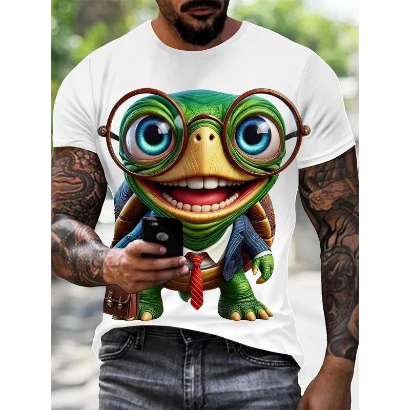 Animal Pattern 3d Printed T-Shirts Summer Casual Round Neck Short Sleeve Men's T-shirts