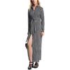 Michael Kors FW23 Striped Print Split Hem Shirt Dress Women dresses Black MF381Z1AR3-001