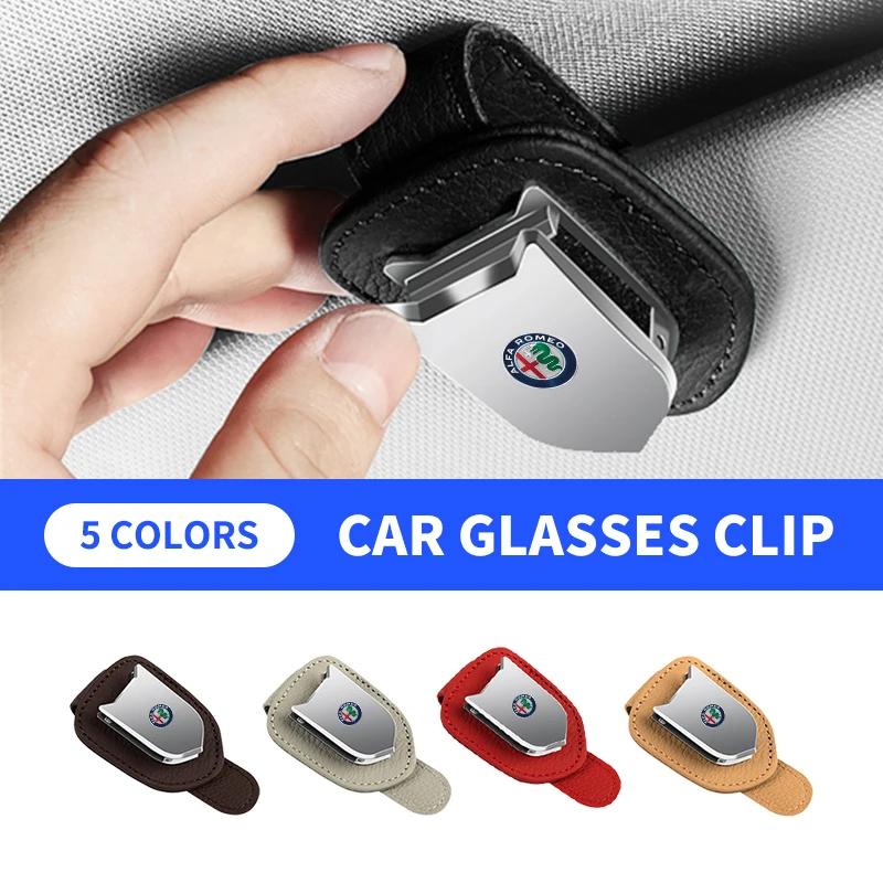 Car Sunglasses Holder Glasses Ticket Card Storage Clip For Alfa Romeo Sportiva Giulia Giulietta 159 156 Stelvio Auto Accessory
