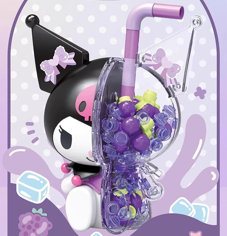 Sanrio Building Block Figures: Kuromi & Hello Kitty Ornaments (1323-26) Holiday Gifts