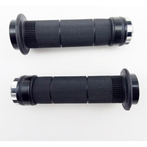 Universal Aluminum CNC Motorcycle 7/8" 22mm Handlebar Grips Rubber Gel Hand Grips with Bar End
